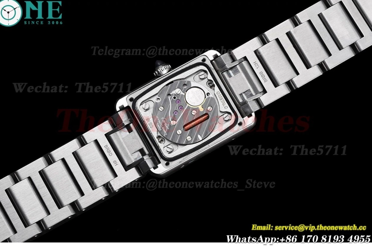 White Bezel Diamond Dial Quartz Must Bracelet K11F On SS Tank Small 0111